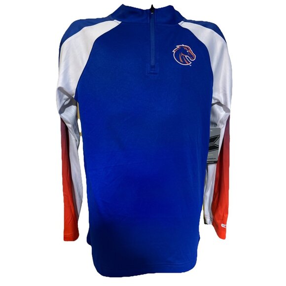 Boise State BSU Broncos Colosseum Blue 1/4 Zip Pullover LS Shirt Youth M 12-14 - Picture 1 of 8